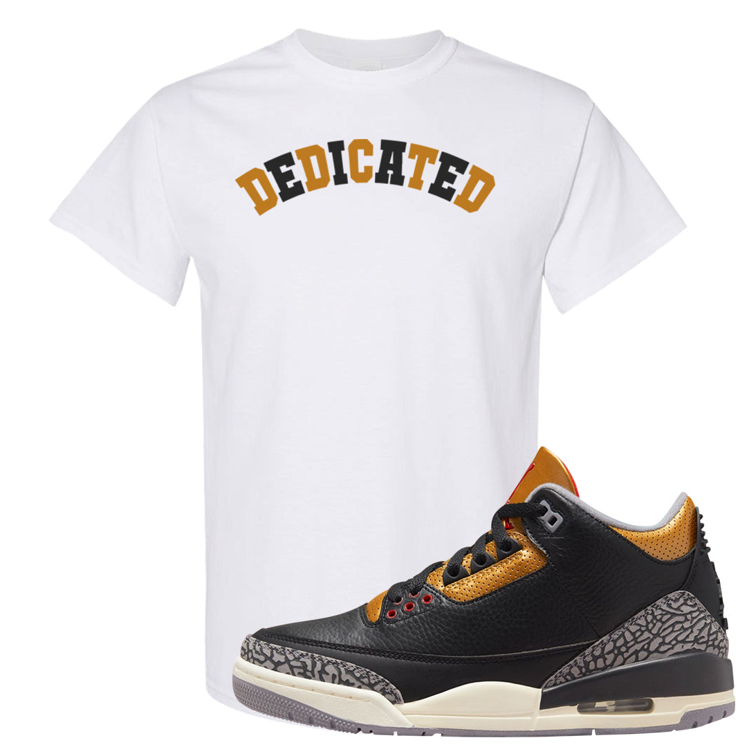 Black Cement Gold 3s T Shirt | Dedicated, White