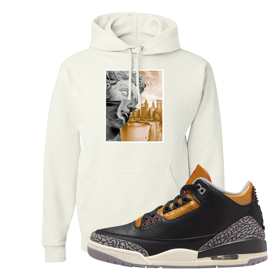 Black Cement Gold 3s Hoodie | Miguel, White