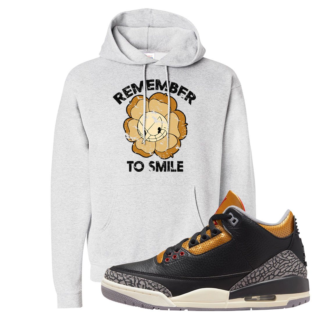 Black Cement Gold 3s Hoodie | Remember To Smile, Ash