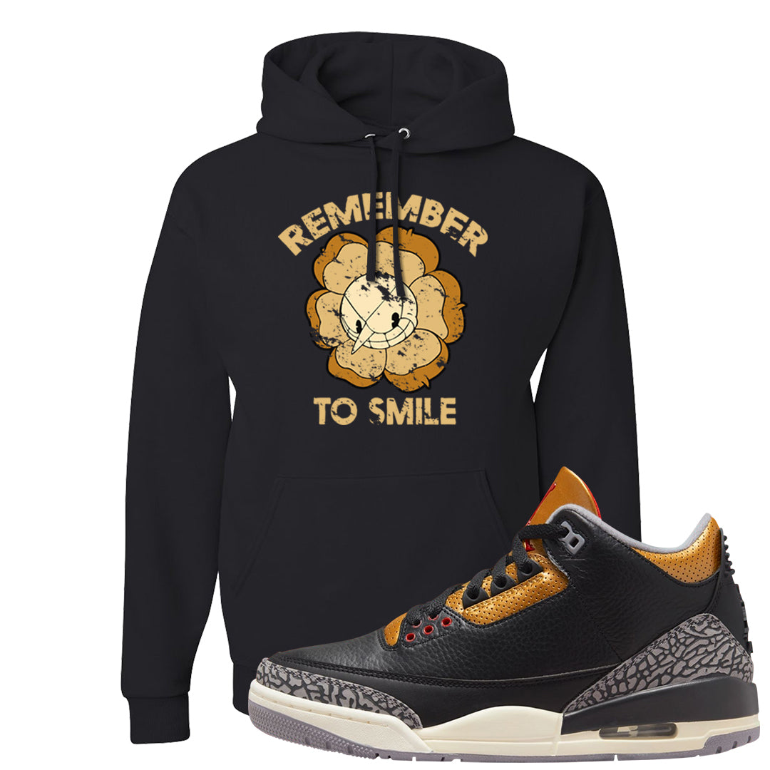 Black Cement Gold 3s Hoodie | Remember To Smile, Black