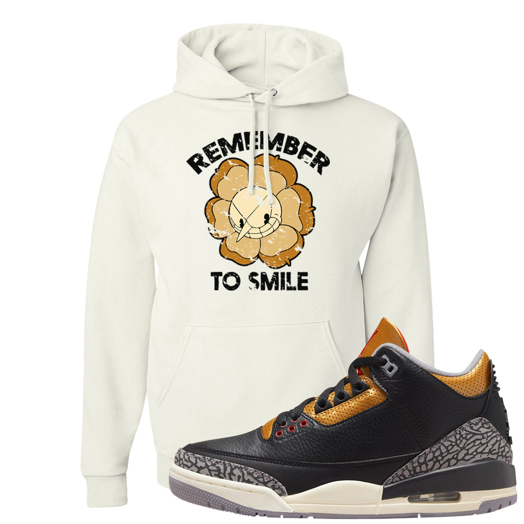 Black Cement Gold 3s Hoodie | Remember To Smile, White