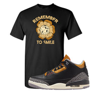 Black Cement Gold 3s T Shirt | Remember To Smile, Black