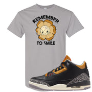 Black Cement Gold 3s T Shirt | Remember To Smile, Gravel