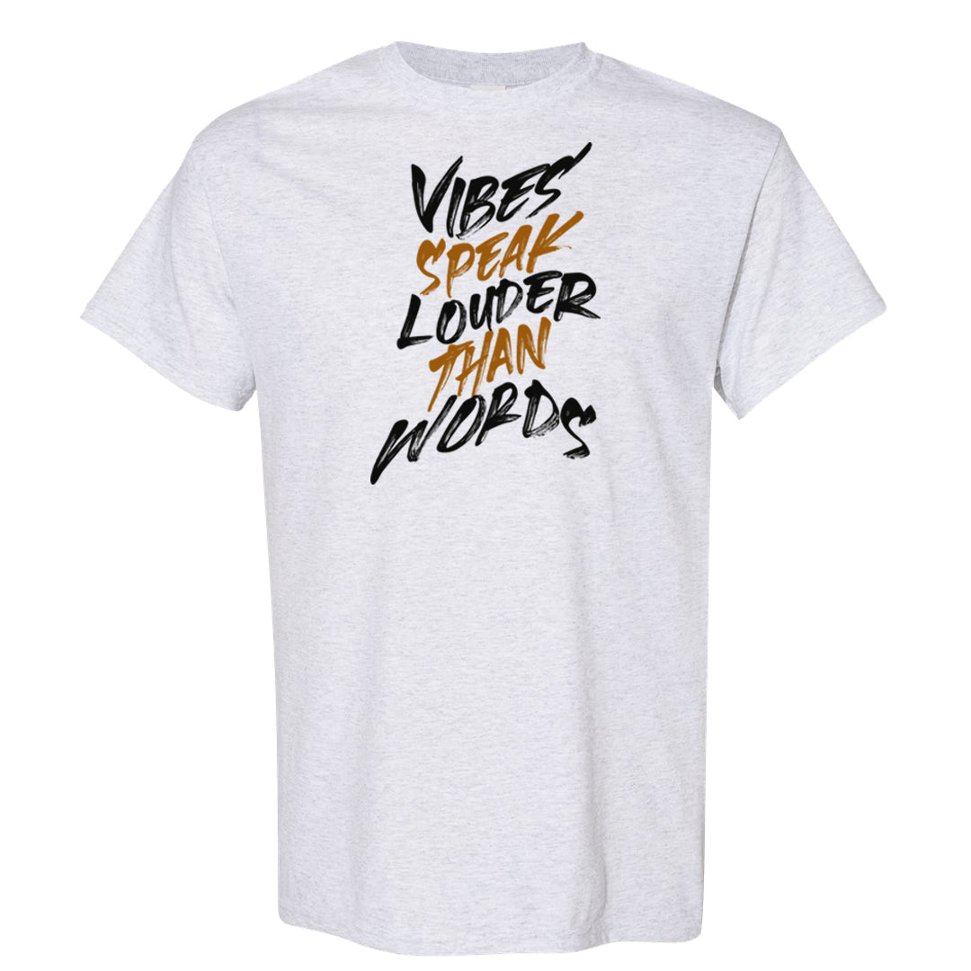 Black Cement Gold 3s T Shirt | Vibes Speak Louder Than Words, Ash