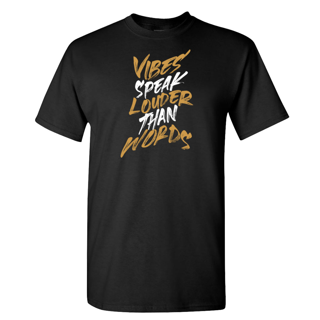 Black Cement Gold 3s T Shirt | Vibes Speak Louder Than Words, Black