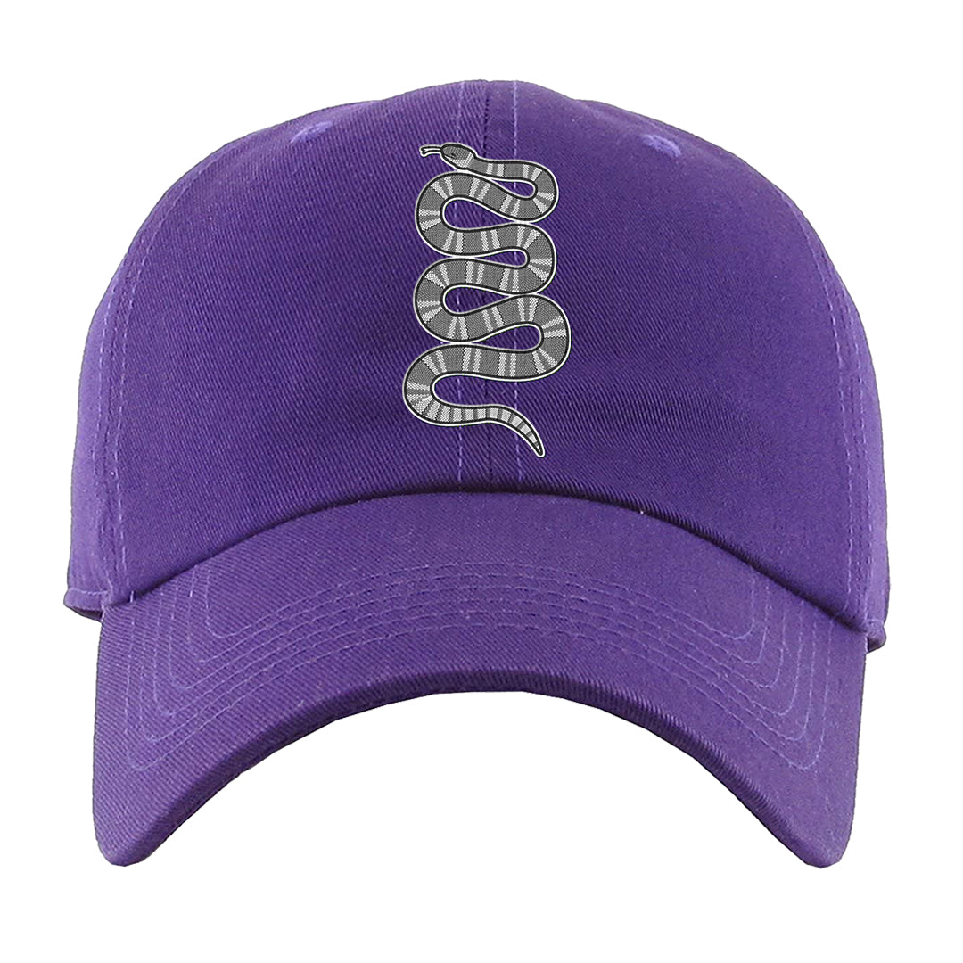 Dark Iris 3s Dad Hat | Coiled Snake, Purple