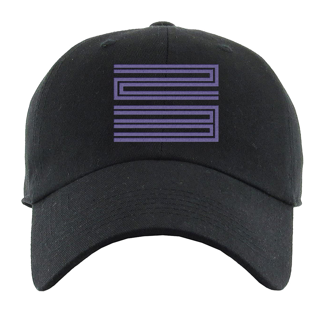 Dark Iris 3s Dad Hat | Double Line 23, Black