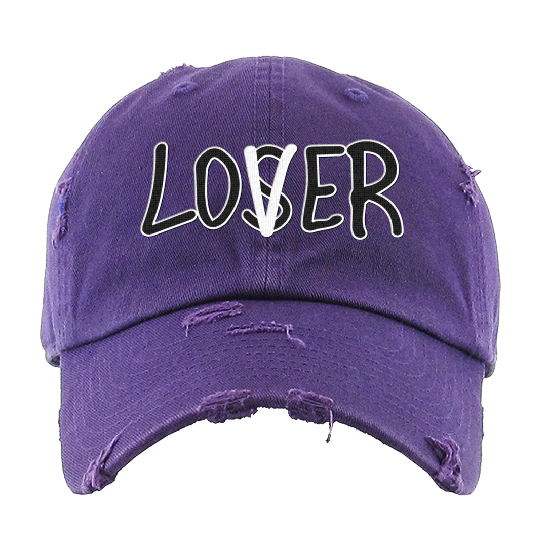 Dark Iris 3s Distressed Dad Hat | Lover, Purple
