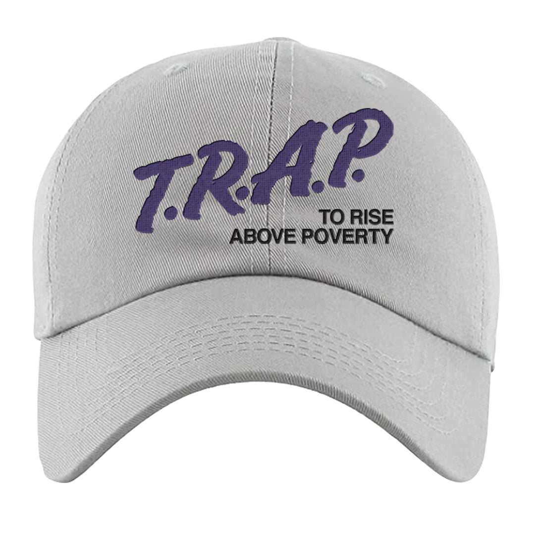 Dark Iris 3s Dad Hat | Trap To Rise Above Poverty, Light Gray