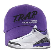 Dark Iris 3s Dad Hat | Trap To Rise Above Poverty, Purple