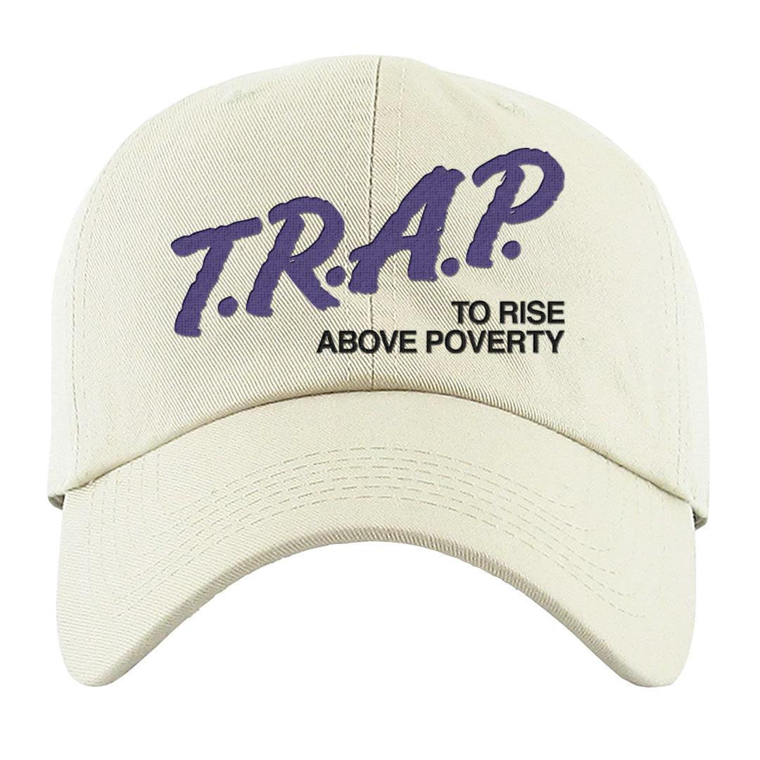 Dark Iris 3s Dad Hat | Trap To Rise Above Poverty, White