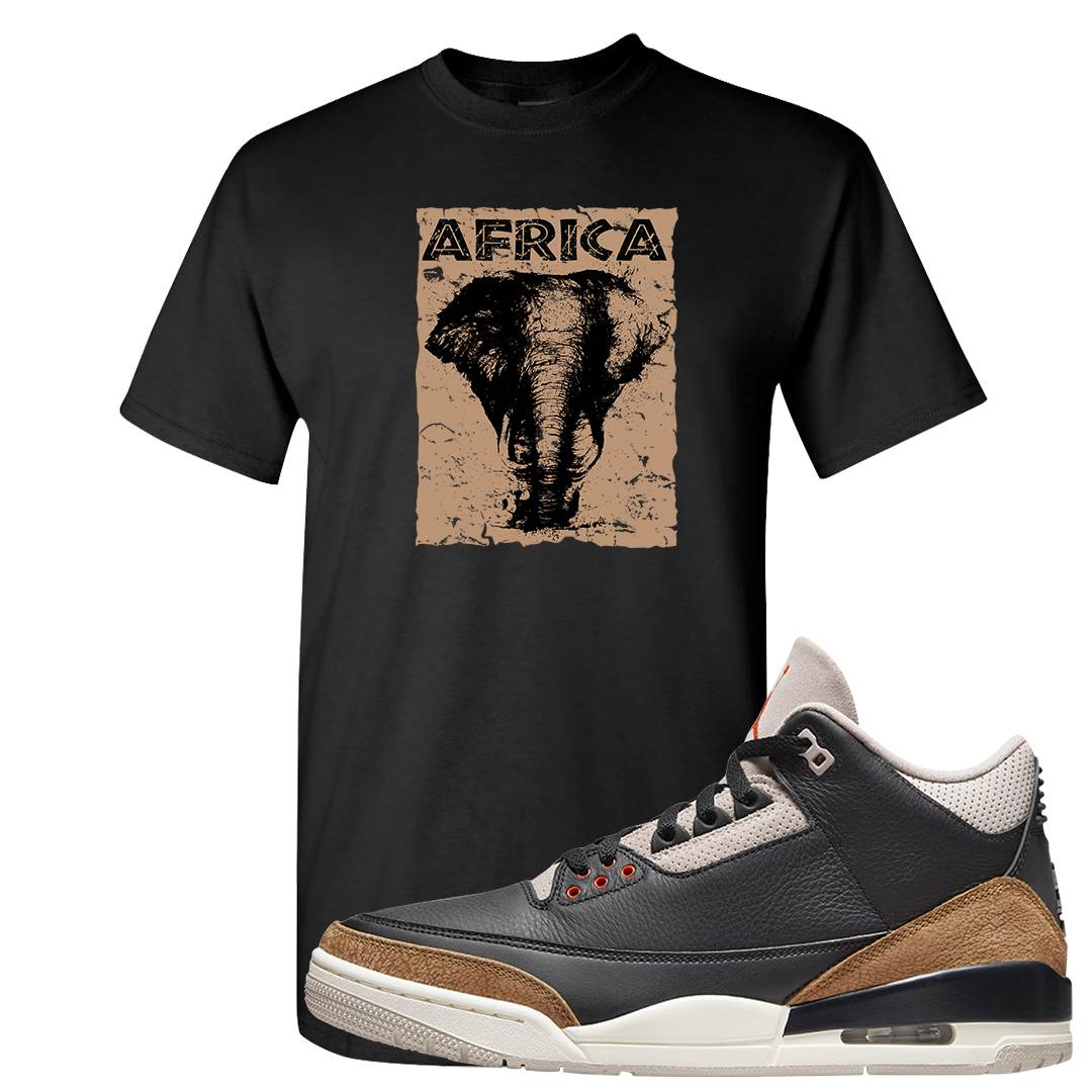 Desert Elephant 3s T Shirt | Africa Elephant, Black