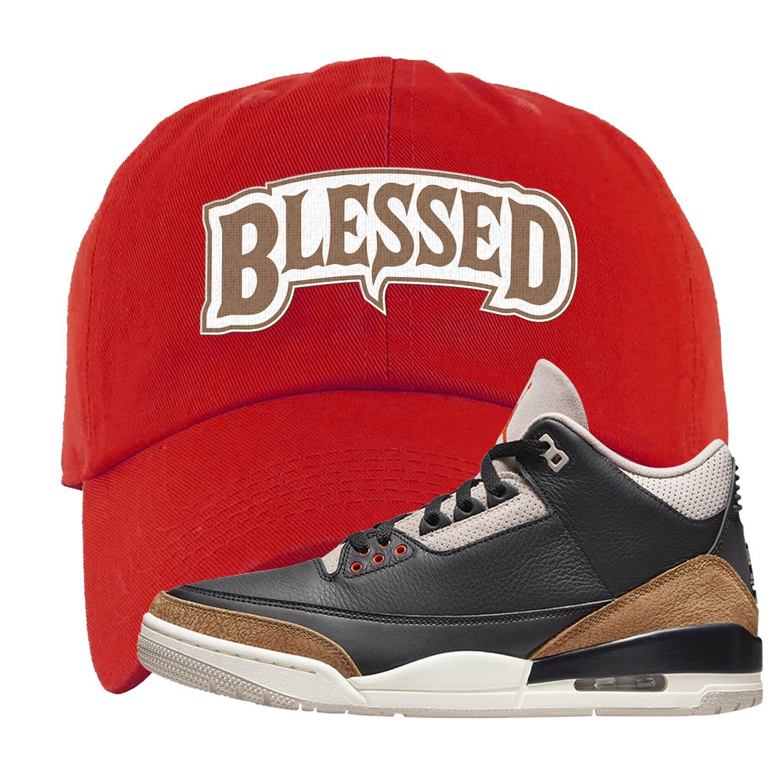 Desert Elephant 3s Dad Hat | Blessed Arch, Red