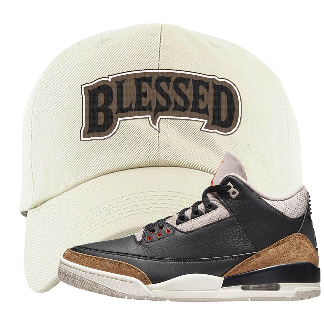 Desert Elephant 3s Dad Hat | Blessed Arch, White