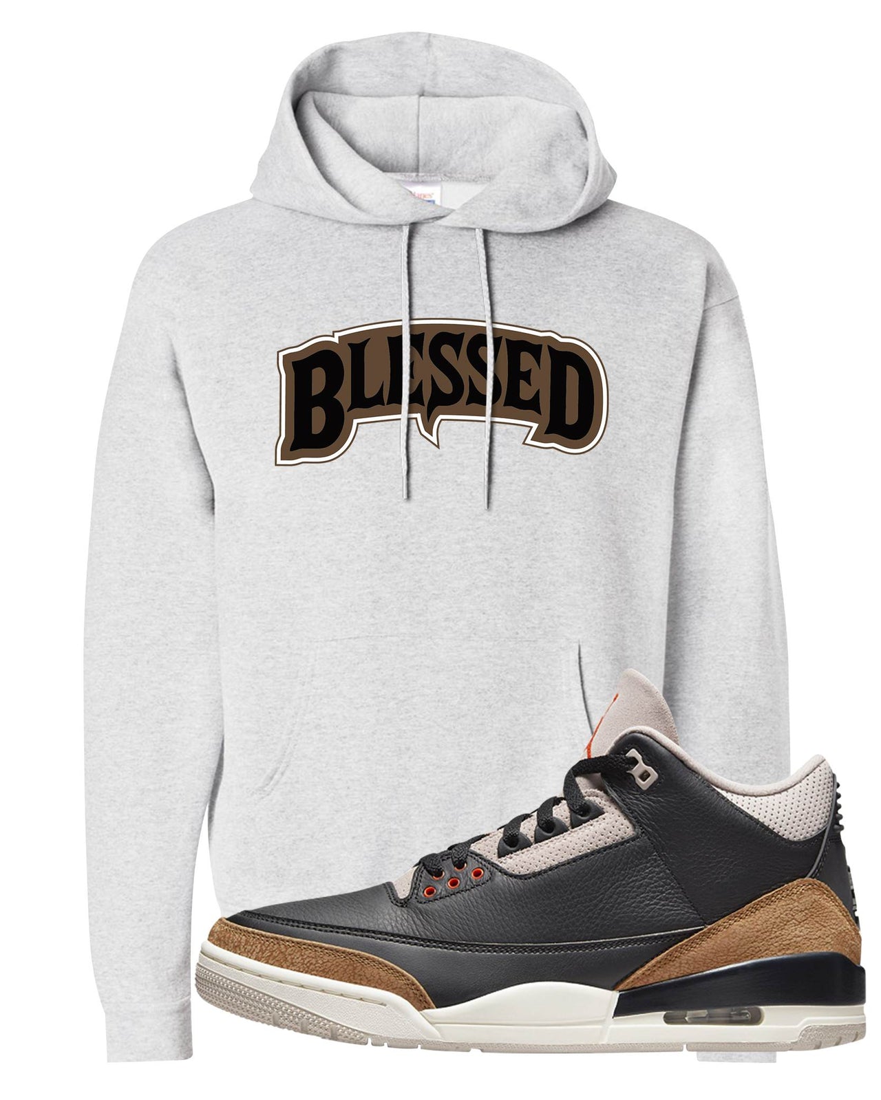 Desert Elephant 3s Hoodie | Blessed Arch, Ash