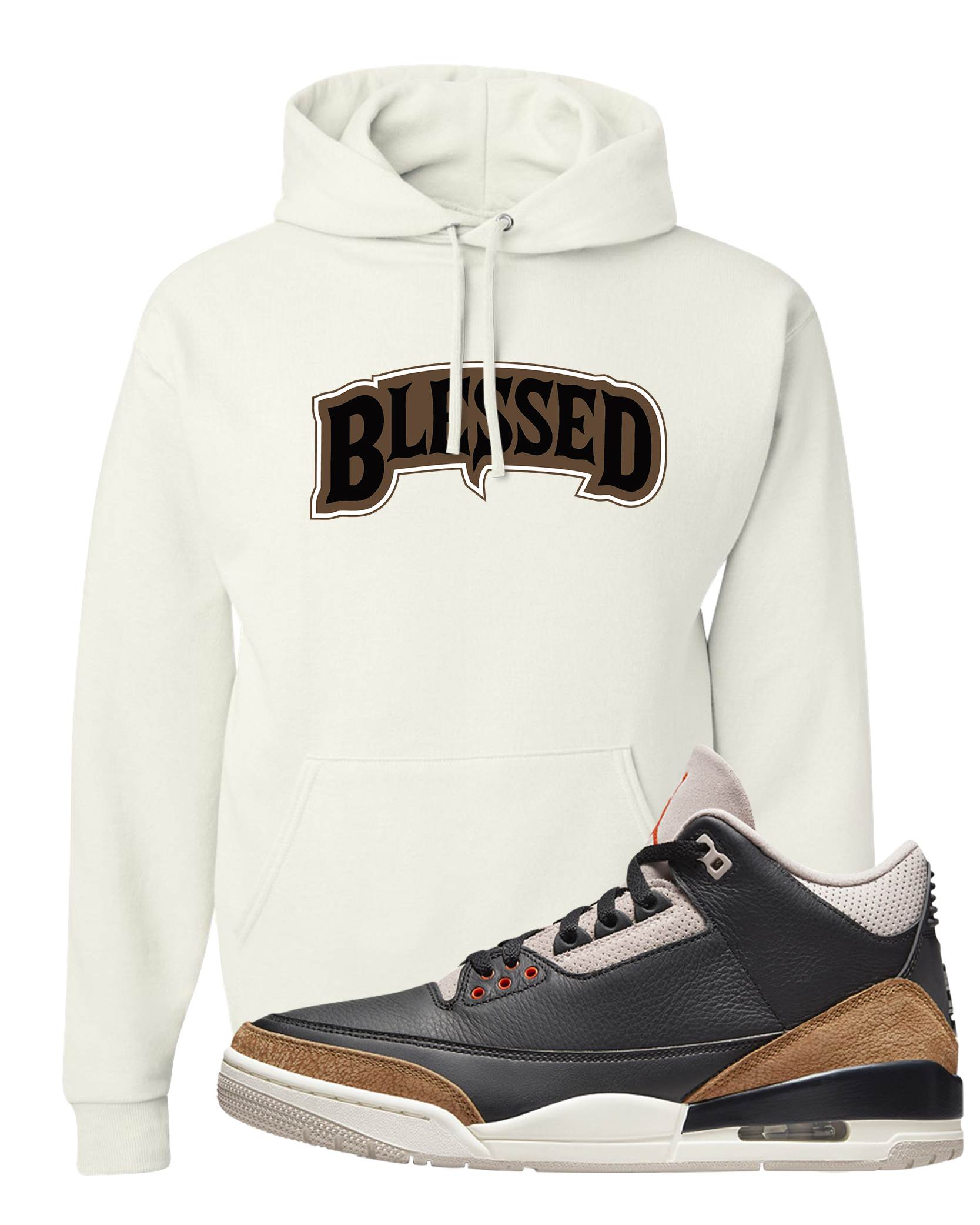 Desert Elephant 3s Hoodie | Blessed Arch, White