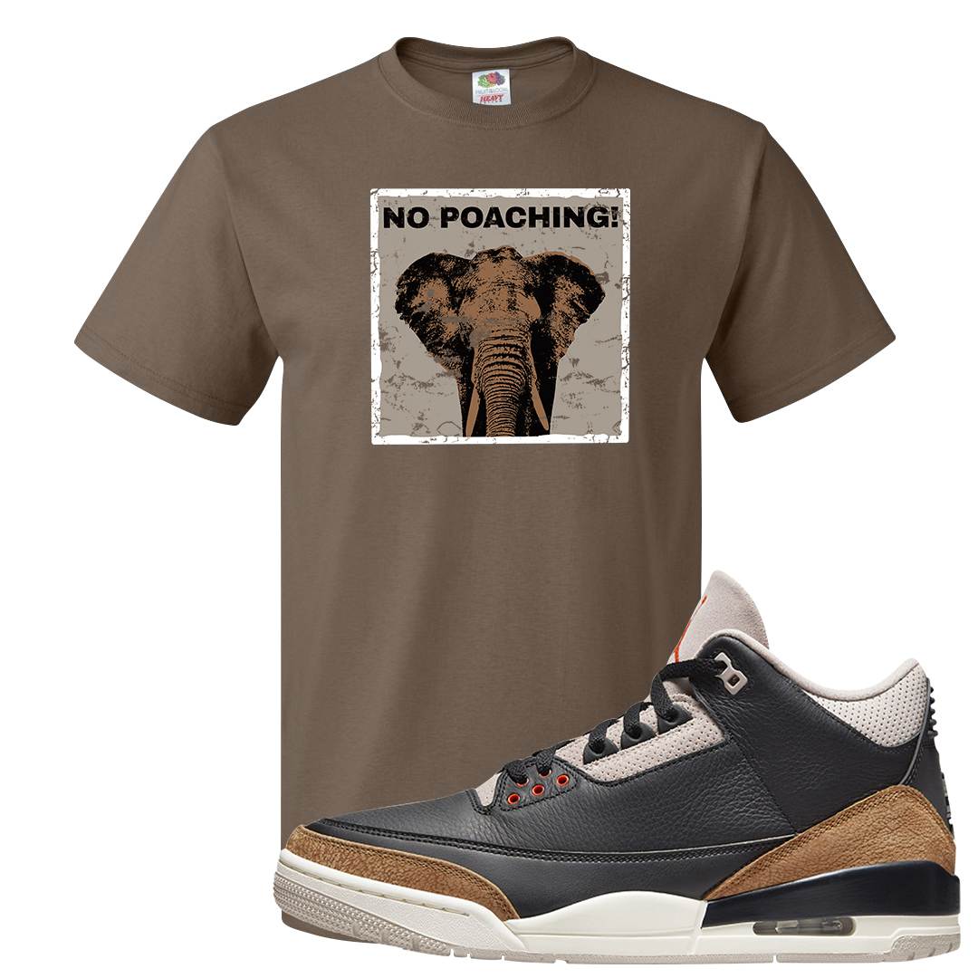Desert Elephant 3s T Shirt | No Poaching Sign, Chocolate