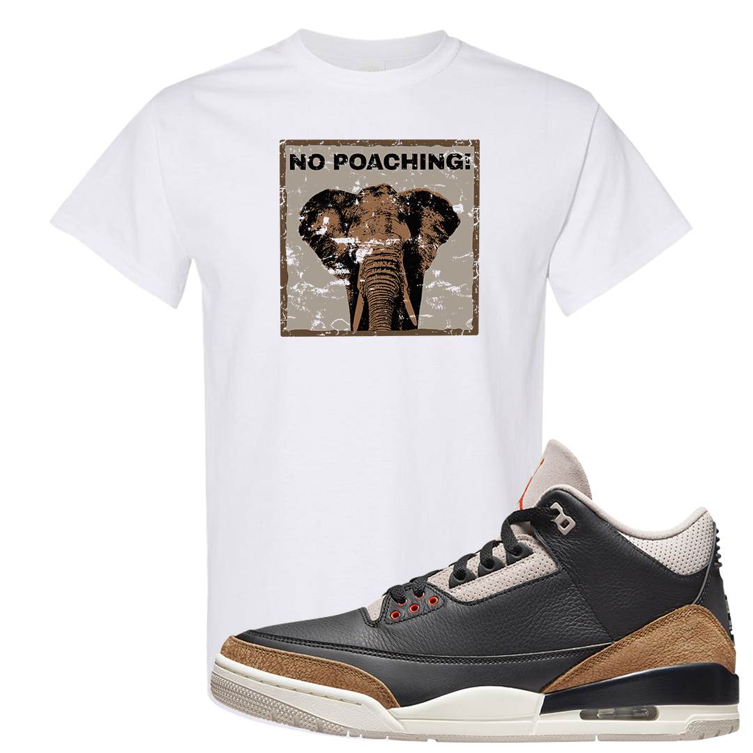 Desert Elephant 3s T Shirt | No Poaching Sign, White
