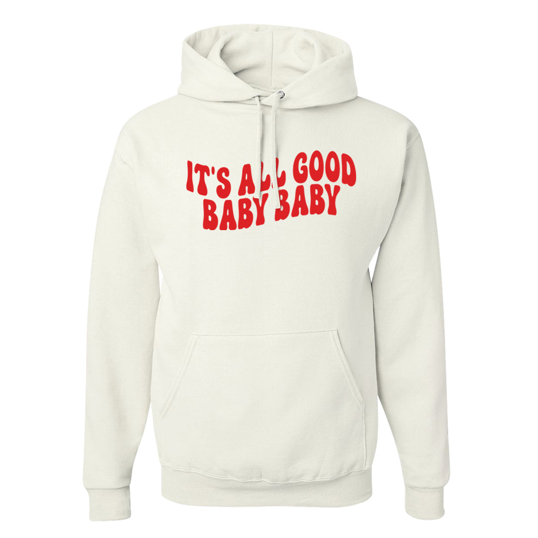 Fire Red 3s Hoodie | All Good Baby, White