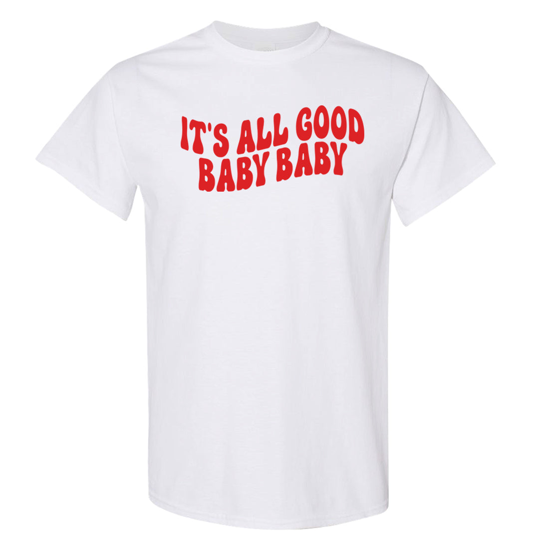Fire Red 3s T Shirt | All Good Baby, White