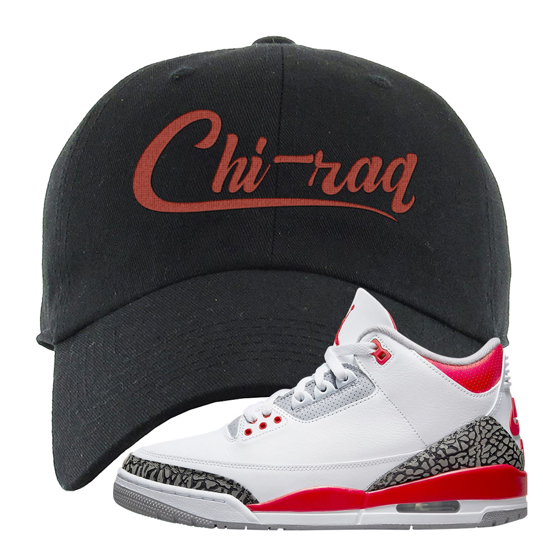 Fire Red 3s Dad Hat | Chiraq, Black