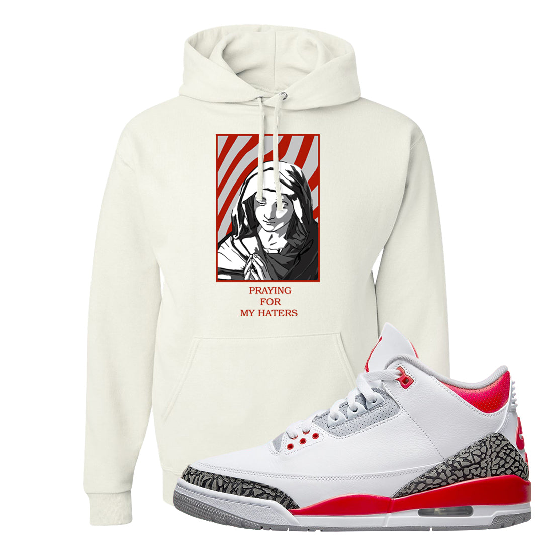 Fire Red 3s Hoodie | God Told Me, White