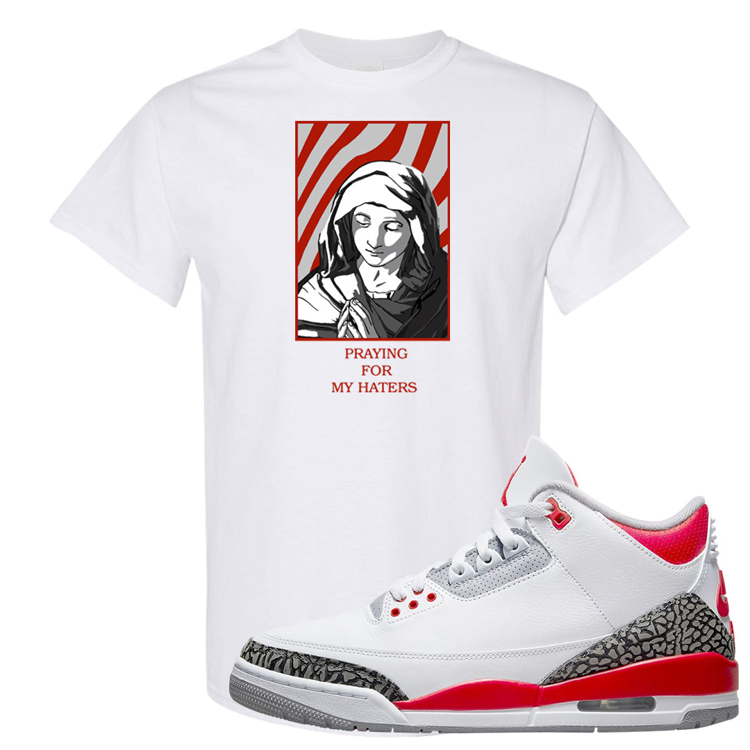 Fire Red 3s T Shirt | God Told Me, White