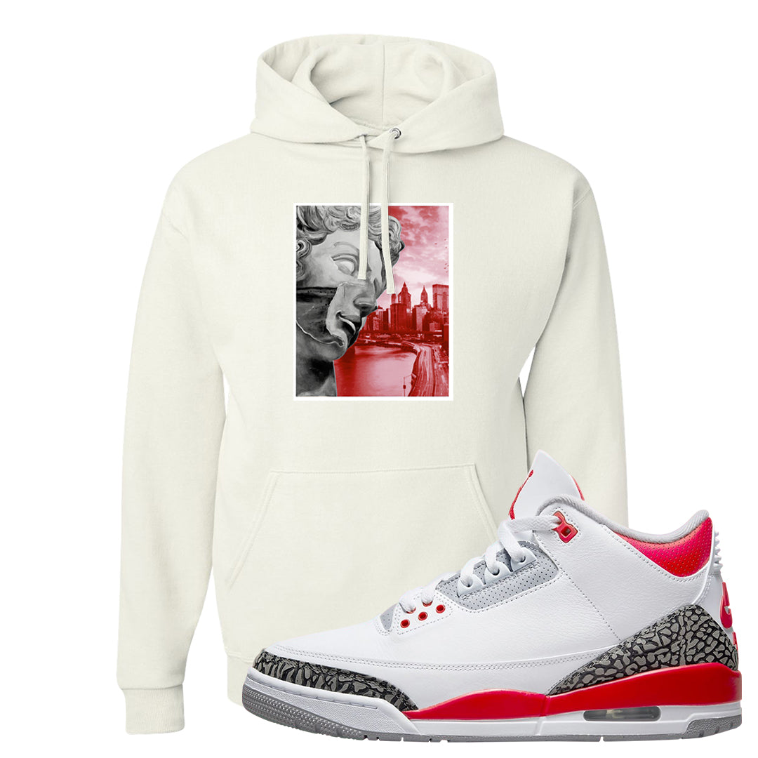 Fire Red 3s Hoodie | Miguel, White