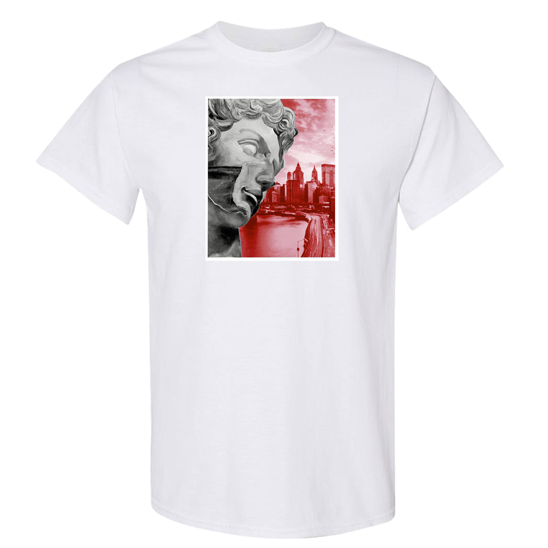 Fire Red 3s T Shirt | Miguel, White