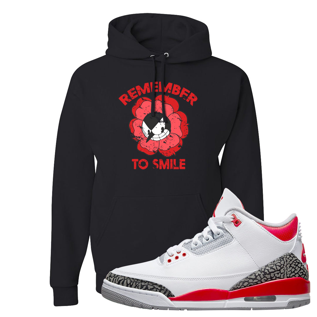 Fire Red 3s Hoodie | Remember To Smile, Black