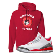 Fire Red 3s Hoodie | Remember To Smile, Red