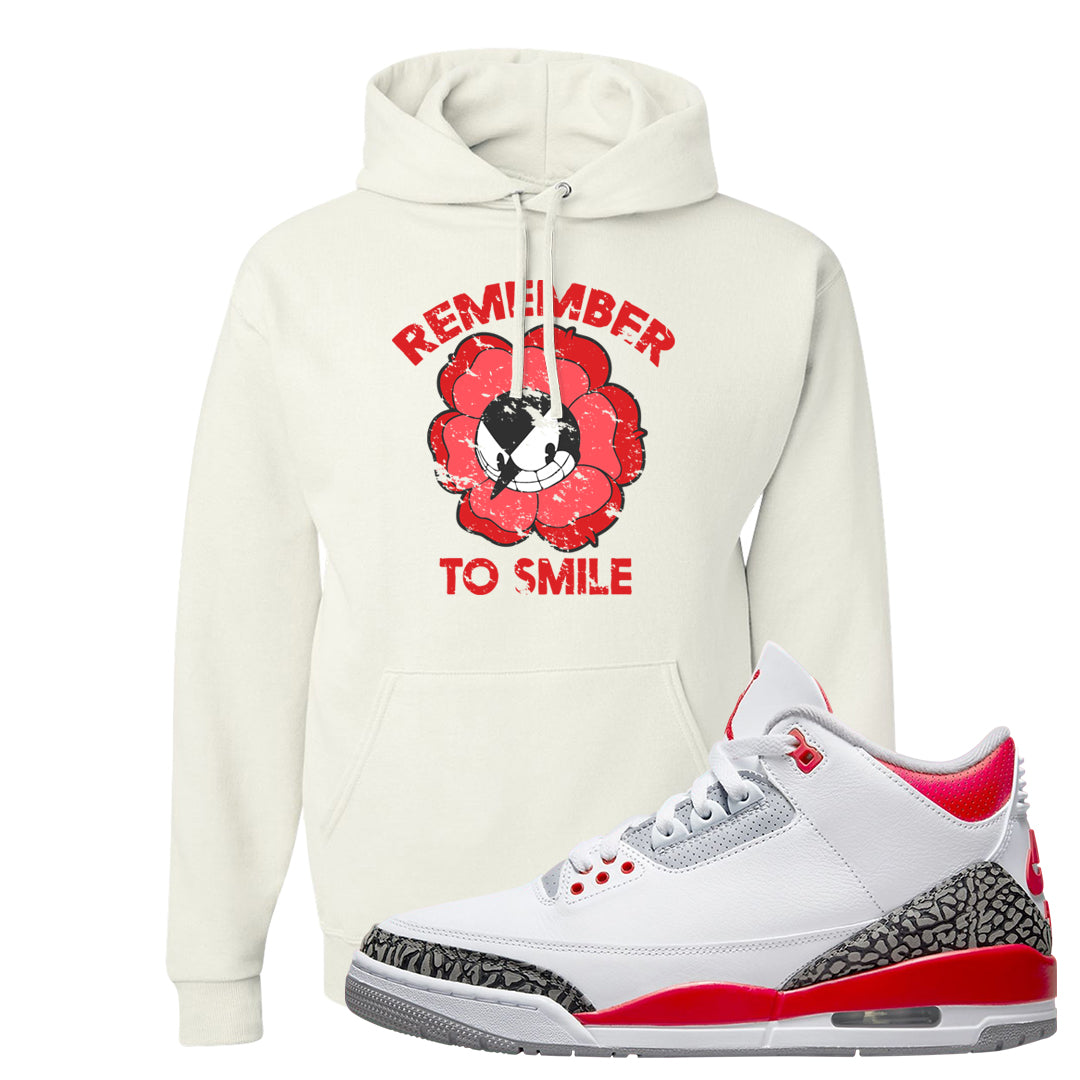 Fire Red 3s Hoodie | Remember To Smile, White
