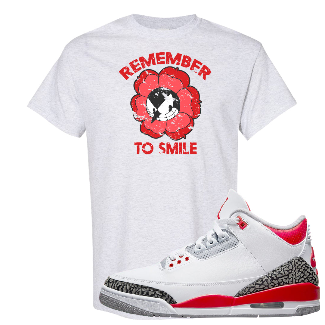 Fire Red 3s T Shirt | Remember To Smile, Ash
