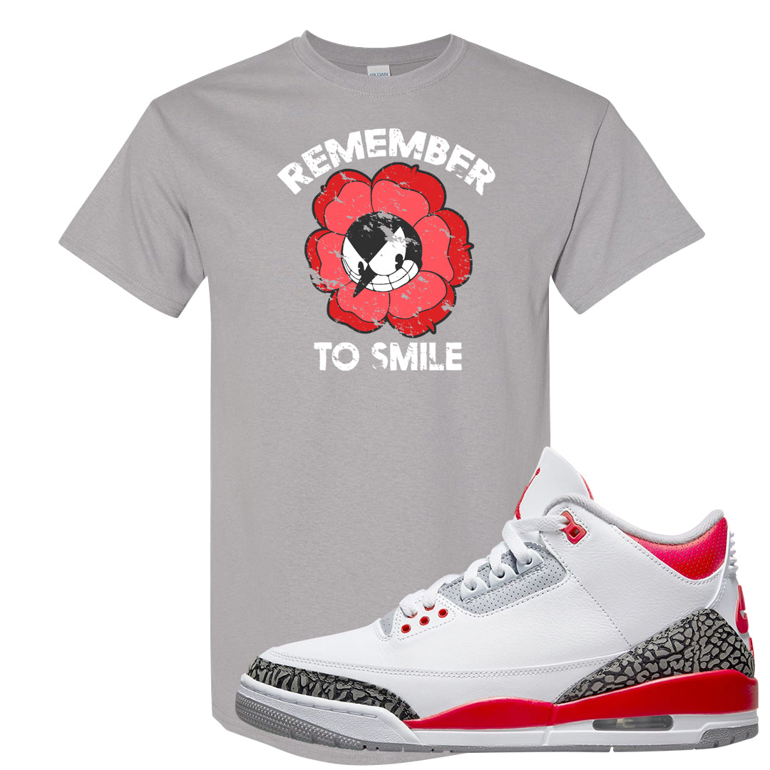Fire Red 3s T Shirt | Remember To Smile, Gravel