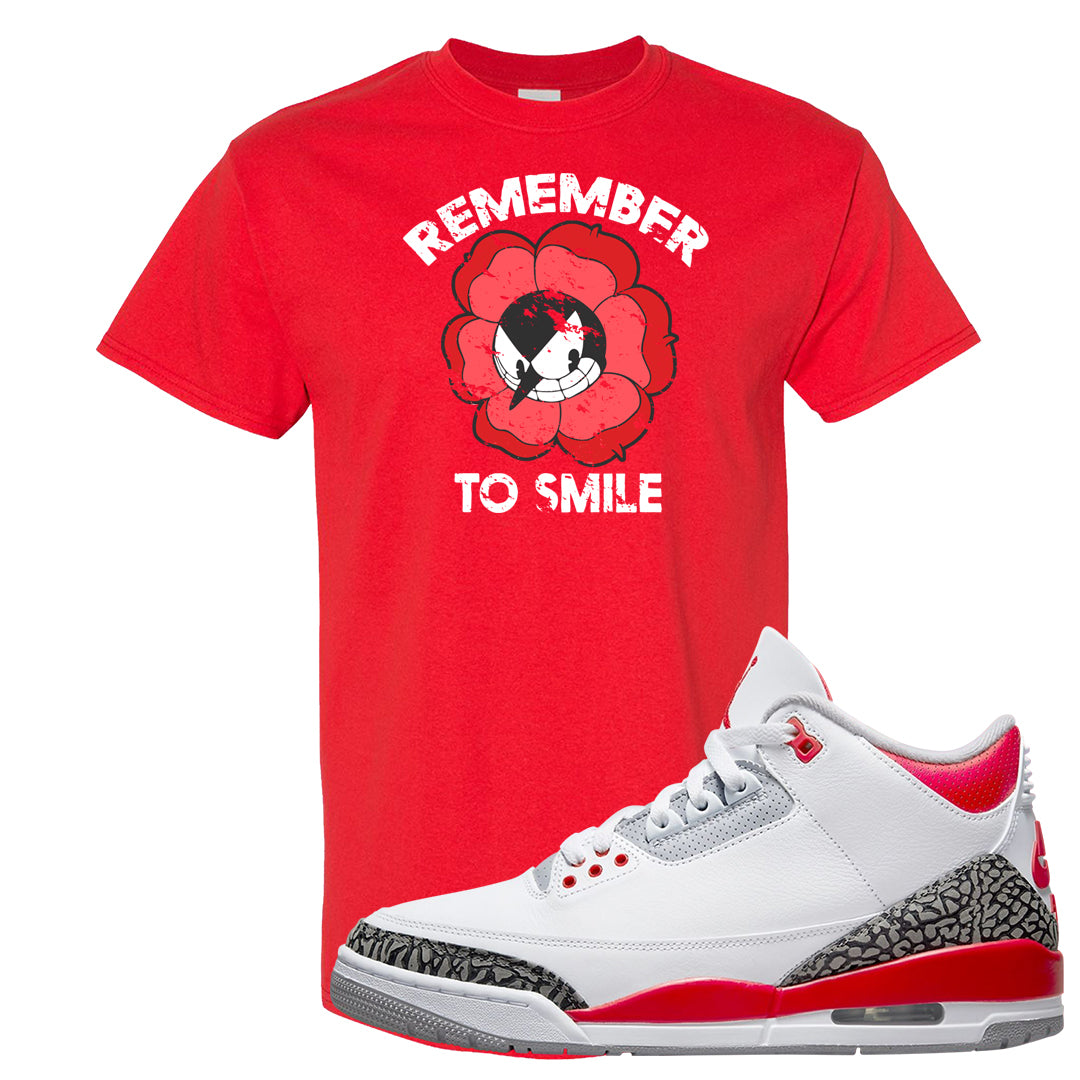 Fire Red 3s T Shirt | Remember To Smile, Red