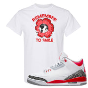 Fire Red 3s T Shirt | Remember To Smile, White