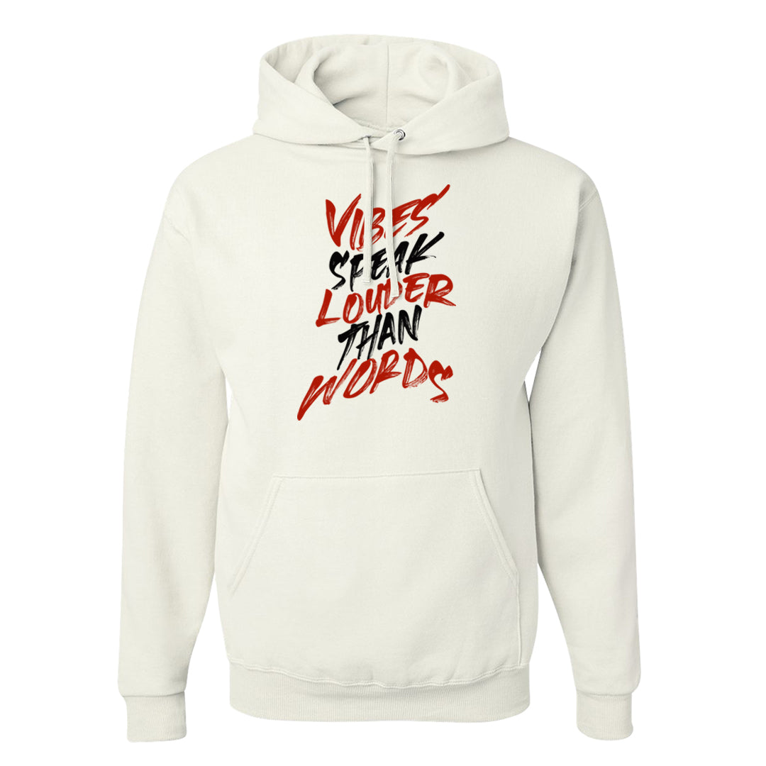 Fire Red 3s Hoodie | Vibes Speak Louder Than Words, White