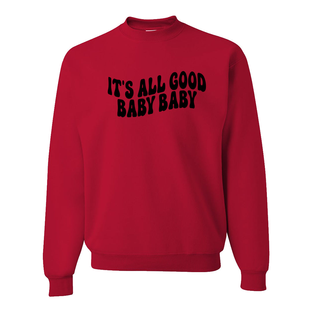 White Cement Reimagined 3s Crewneck Sweatshirt | All Good Baby, Red