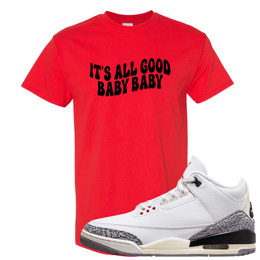 White Cement Reimagined 3s T Shirt | All Good Baby, Red