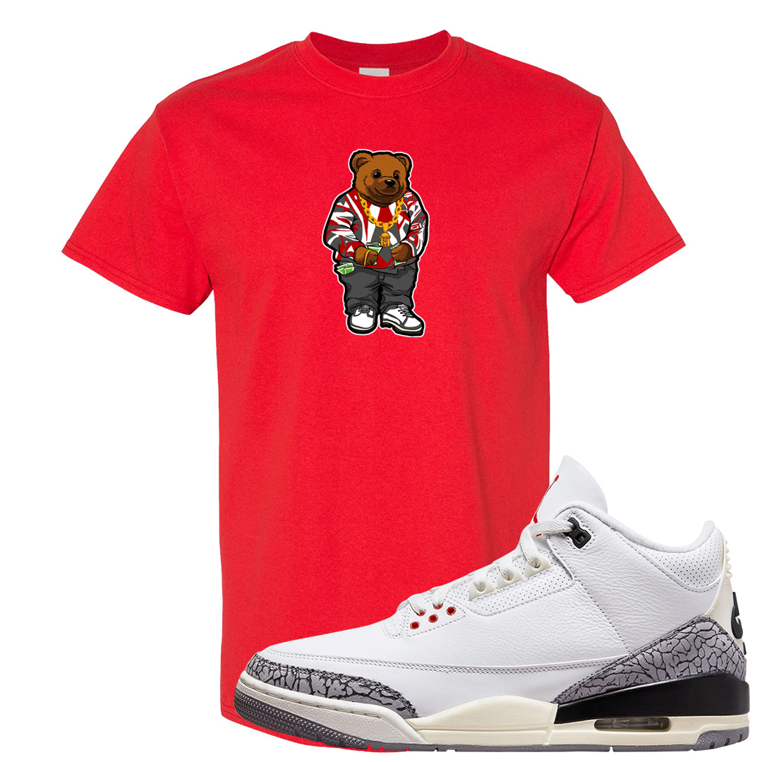 White Cement Reimagined 3s T Shirt | Sweater Bear, Red