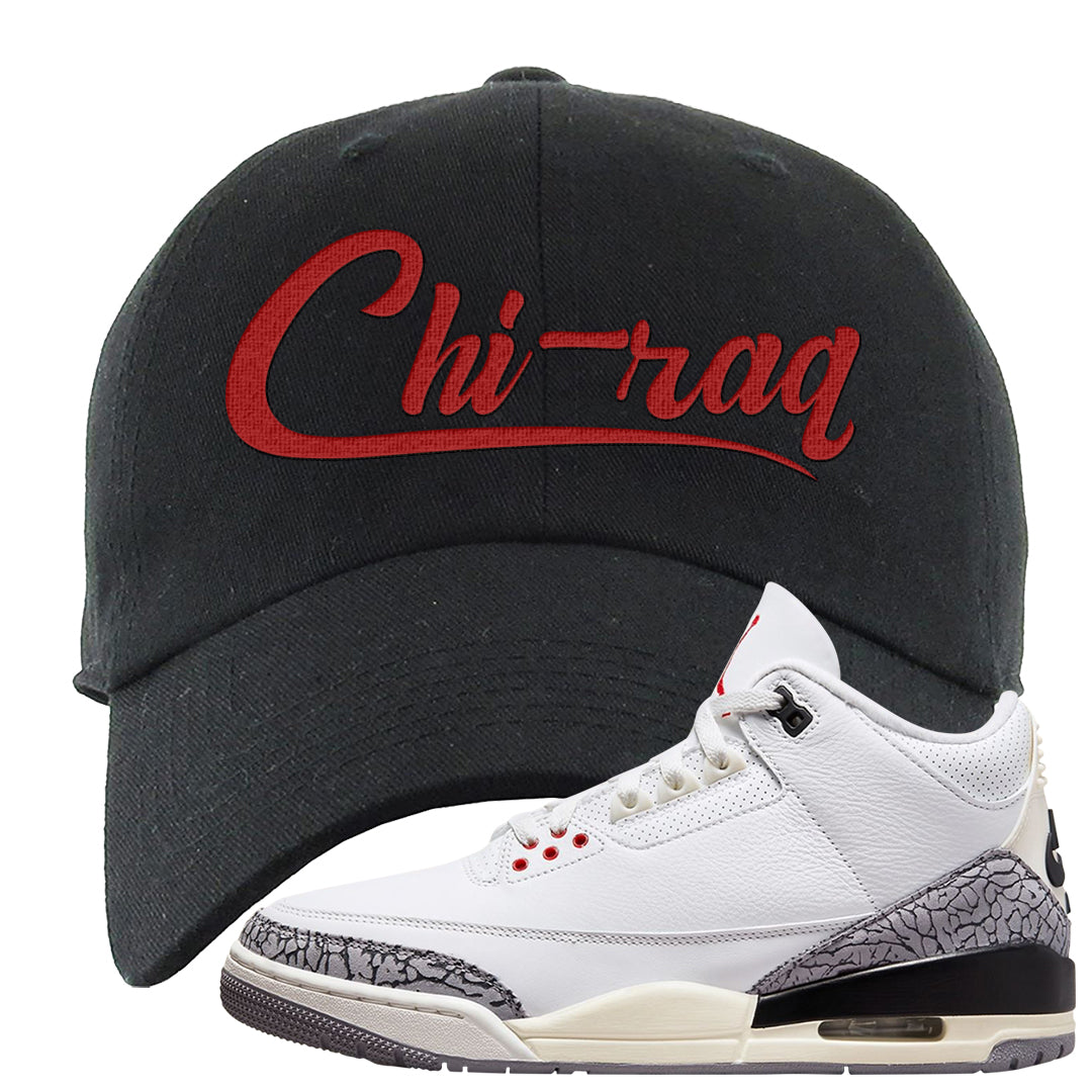White Cement Reimagined 3s Dad Hat | Chiraq, Black