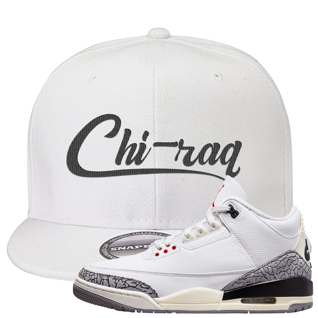 White Cement Reimagined 3s Snapback Hat | Chiraq, White