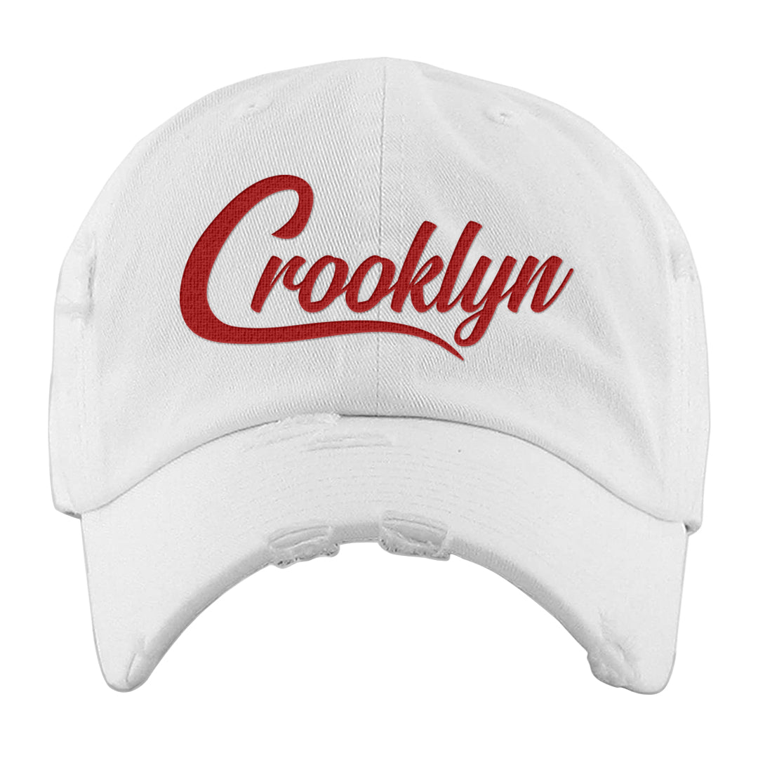 White Cement Reimagined 3s Distressed Dad Hat | Crooklyn, White
