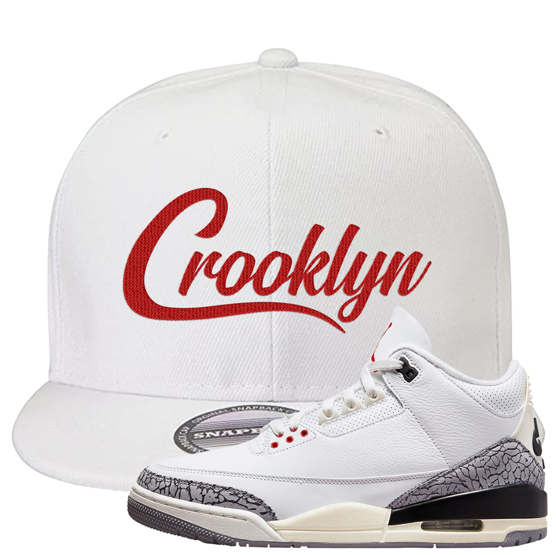 White Cement Reimagined 3s Snapback Hat | Crooklyn, White