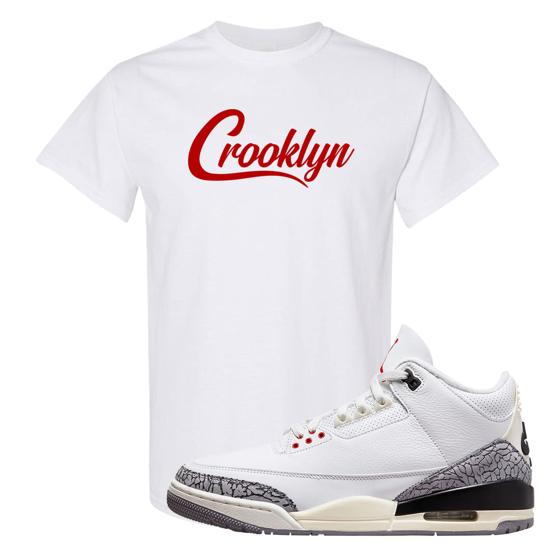 White Cement Reimagined 3s T Shirt | Crooklyn, White