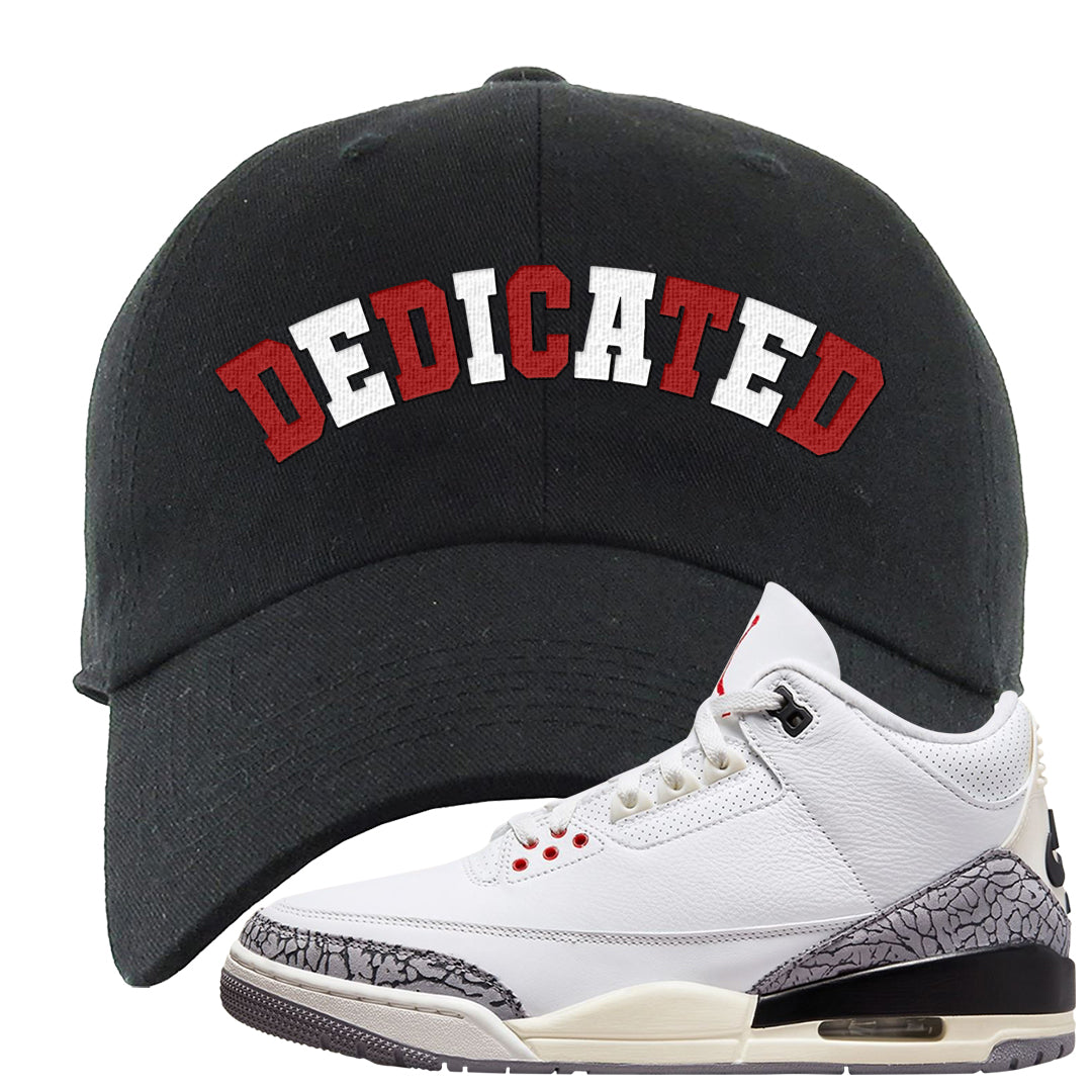 White Cement Reimagined 3s Dad Hat | Dedicated, Black