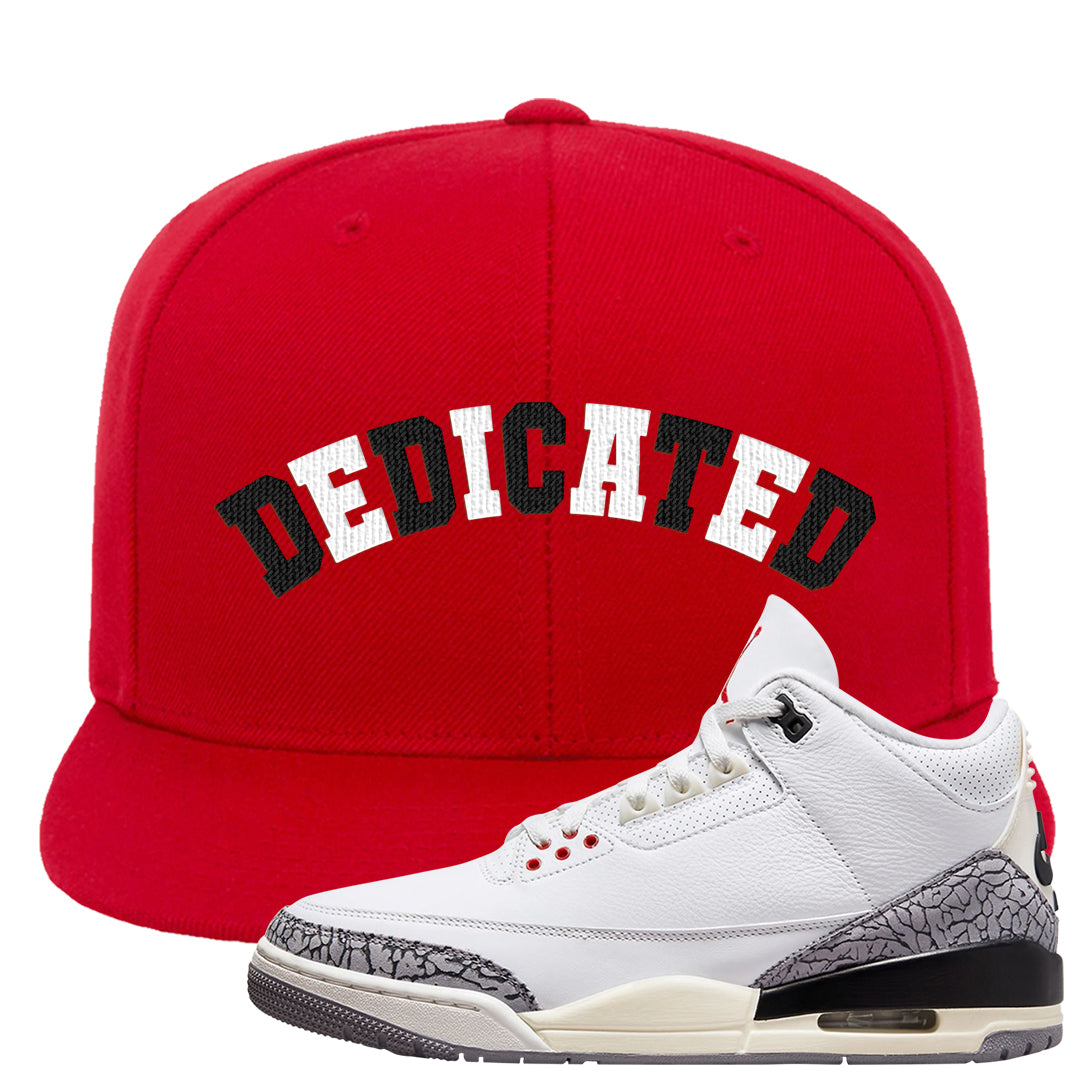 White Cement Reimagined 3s Snapback Hat | Dedicated, Red