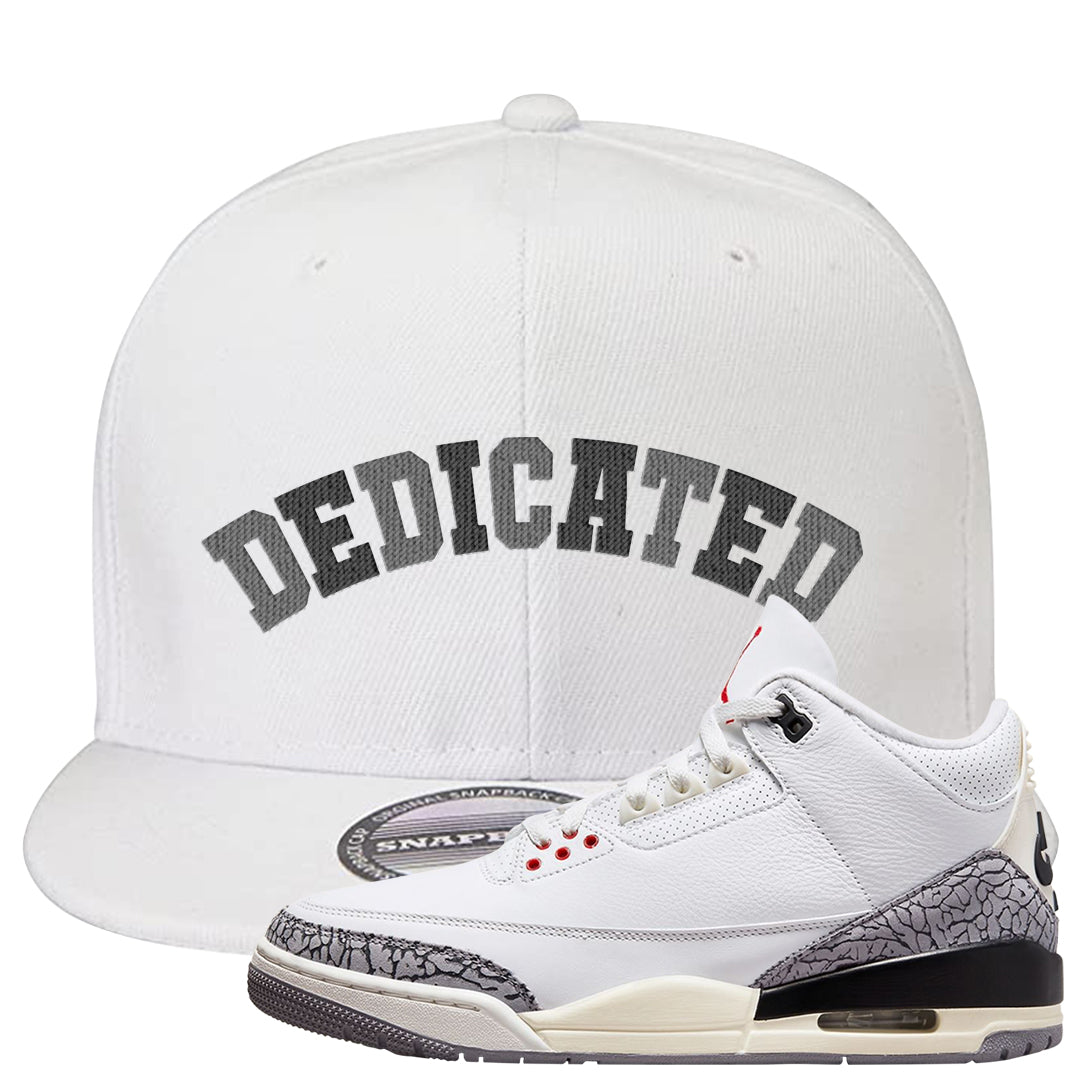 White Cement Reimagined 3s Snapback Hat | Dedicated, White