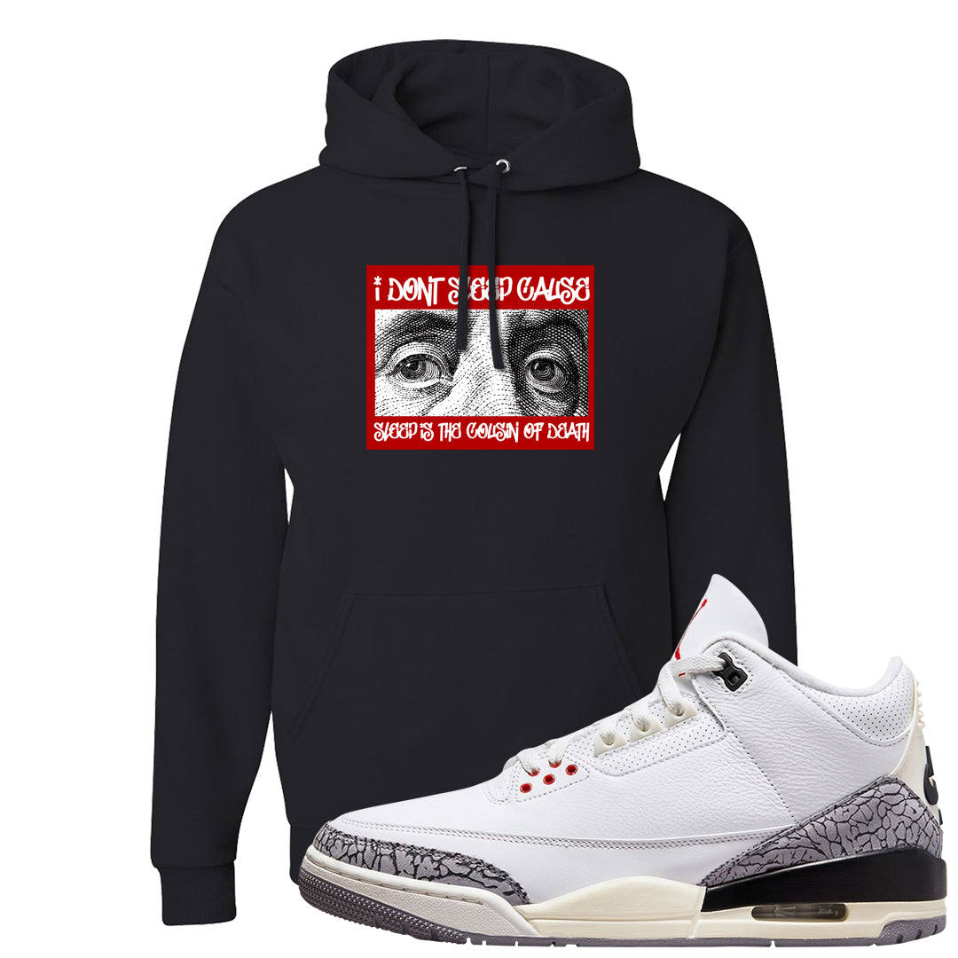 White Cement Reimagined 3s Hoodie | Franklin Eyes, Black