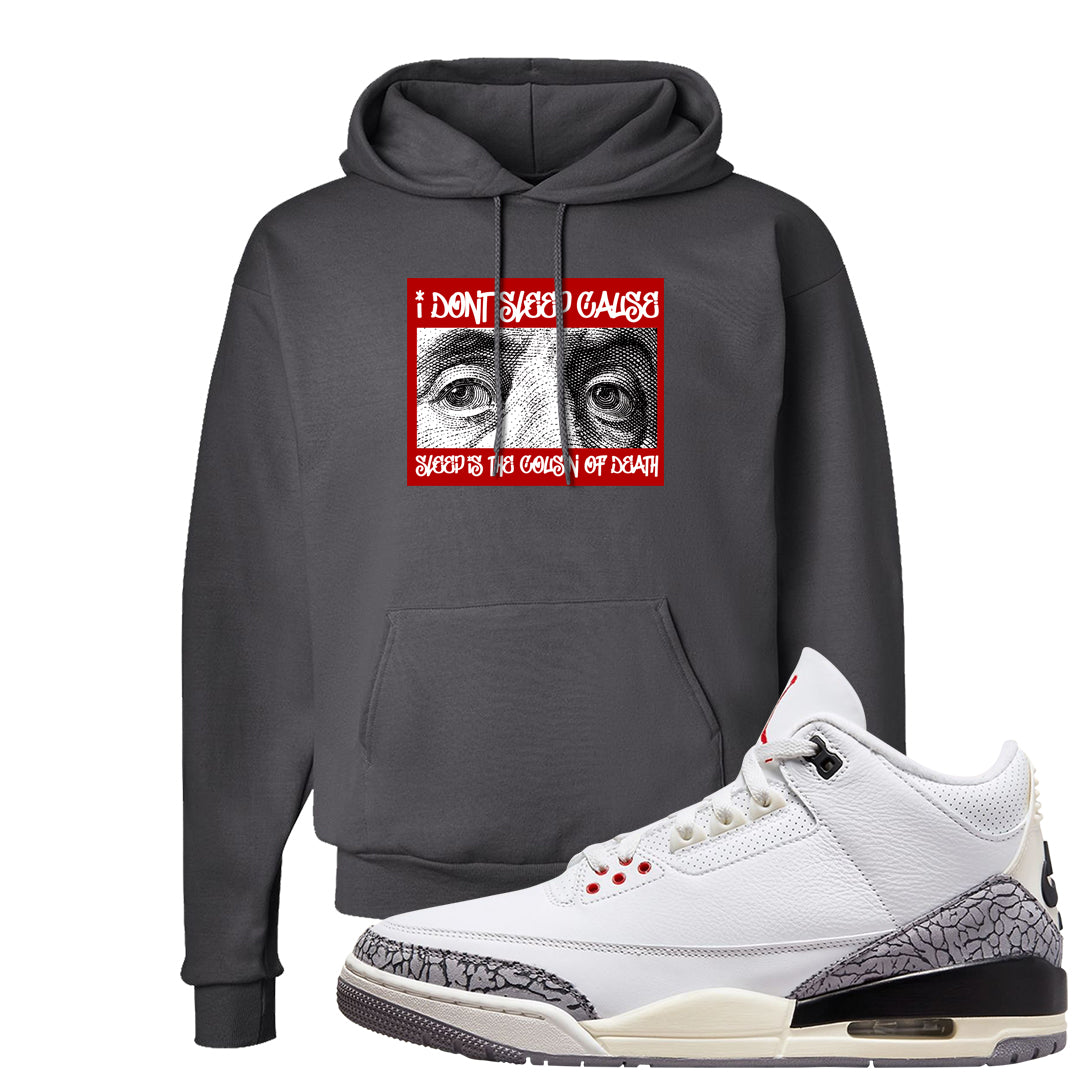 White Cement Reimagined 3s Hoodie | Franklin Eyes, Smoke Grey